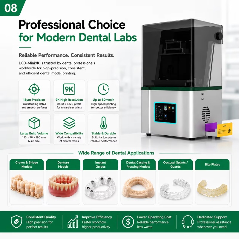 Dental 3D Printer Resin - Hochpräziser 9K LCD Dental-Labor 3D-Drucker mit