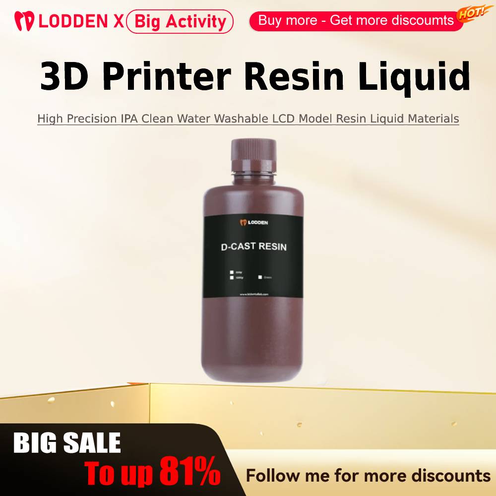 Dental 3D Printer Resin - Lodden 3D-Drucker-Harzflüssigkeit, 385/405 nm, hochpräzise IPA,