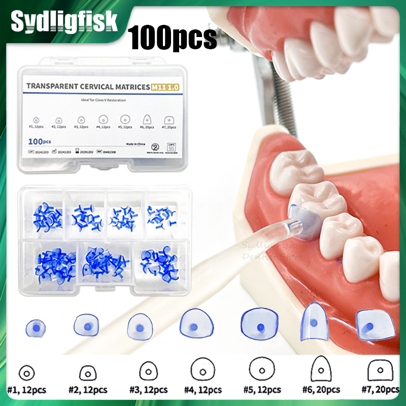 Dental Impression Material Kit - 100 Teile/satz Dental Matrix Blau Transparent
